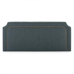 HOMN Têtes De Lit Tête De Lit Tapissée 140x60 Cm Bleu, Clous En Marron -Surmatelas Soldes Magasin tete de lit tapissee 140x60 cm bleu clous en marron 2