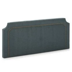 HOMN Têtes De Lit Tête De Lit Tapissée 140x60 Cm Bleu, Clous En Marron -Surmatelas Soldes Magasin tete de lit tapissee 140x60 cm bleu clous en marron 3