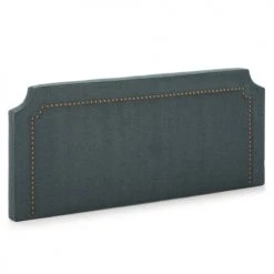 HOMN Têtes De Lit Tête De Lit Tapissée 160x60 Cm Bleu, Clous En Marron