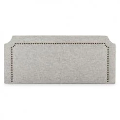 HOMN Têtes De Lit Tête De Lit Tapissée 160x60 Cm Gris, Clous En Marron -Surmatelas Soldes Magasin tete de lit tapissee 160x60 cm gris clous en marron 4